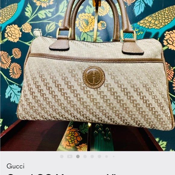 Gucci Handbags - Gucci Vintage Beige and Brown Boston style Satchel Clean!